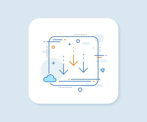 Scroll down arrow line icon. Scrolling screen sign. Swipe page. Vector Stock Illustration