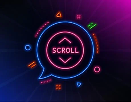 Scroll down button line icon. Scrolling screen sign. Swipe page. Vector Illustrazione stock