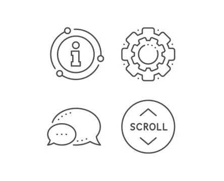 Scroll down button line icon. Scrolling screen sign. Swipe page. Vector Illustrazione stock