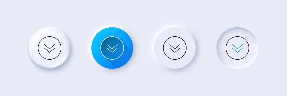 Scroll down button line icon. Scrolling screen sign. Swipe page. Line icons Stock Illustration