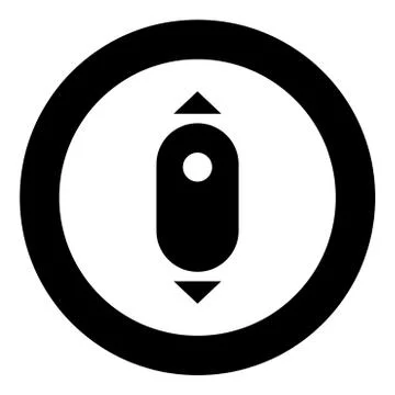 Scroll down computer mouse icon black color in circle Illustrazione stock