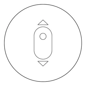 Scroll down computer mouse icon black color in circle Illustrazione stock