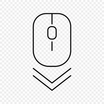 Scroll down computer mouse icon Illustrazione stock