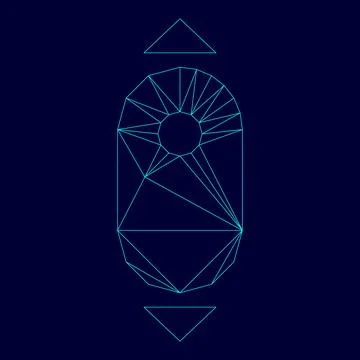 Scroll down computer mouse low poly triangulation triangulated polygonal elec Stock Illustration