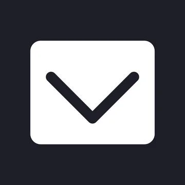 Scroll down dark mode glyph ui icon Stock Illustration
