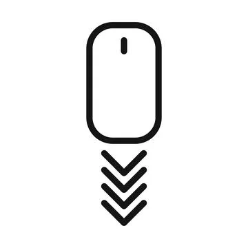 Scroll down icon Black line art vector Stock Illustration