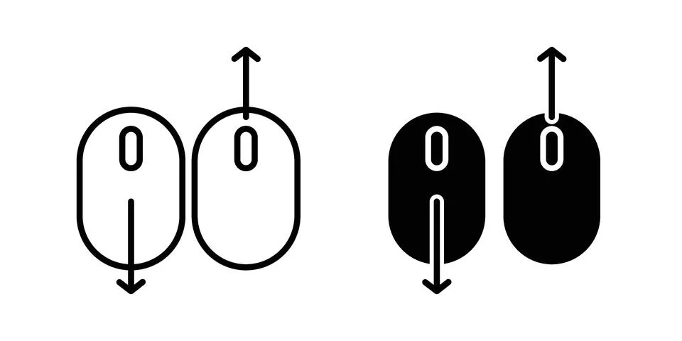 Scroll down up icon silhouette vector set. thin line pack Stockillustratie