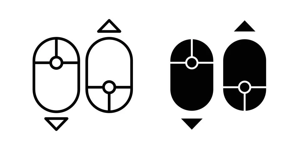 Scroll down up icon symbol. Flat and Stroke Vector illustration 스톡 일러스트