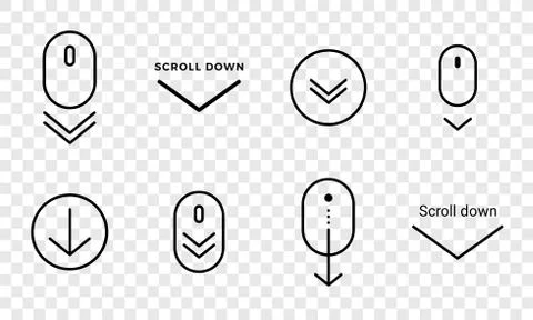Scroll down icon. Vector scrolling sybmol for web design Illustrazione stock