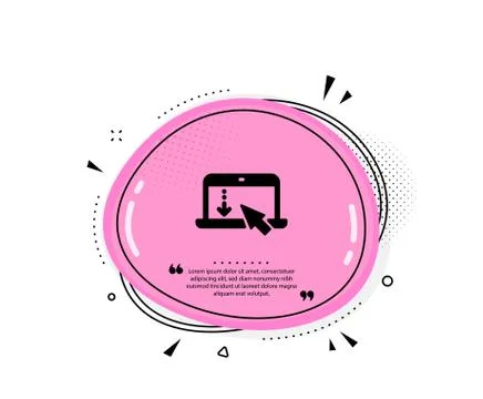 Scroll down laptop icon. Scrolling screen sign. Swipe page. Vector Illustrazione stock