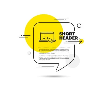 Scroll down laptop line icon. Scrolling screen sign. Swipe page. Vector Stock Illustration
