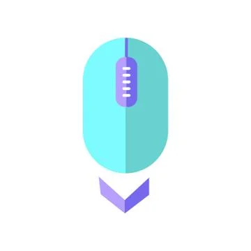 Scroll down mouse flat design cartoon RGB color icon. Internet page browsing  스톡 일러스트