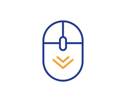 Scroll down mouse line icon. Scrolling screen sign. Swipe page. Vector Illustrazione stock