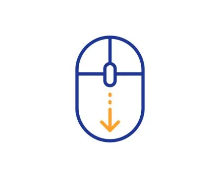 Scroll down mouse line icon. Scrolling screen sign. Swipe page. Vector Stock Illustration