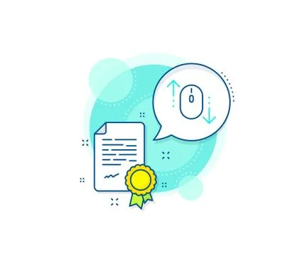 Scroll down mouse line icon. Scrolling screen sign. Swipe page. Vector Illustrazione stock