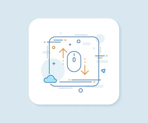 Scroll down mouse line icon. Scrolling screen sign. Swipe page. Vector Illustrazione stock