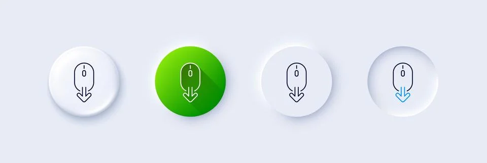 Scroll down mouse line icon. Scrolling screen sign. Swipe page. Line icons Stock Illustration