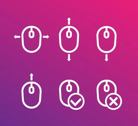 Scroll up, down with mouse vector icons for apps and web Illustrazione stock