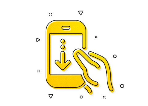 Scroll down phone icon. Scrolling screen sign. Swipe page. Vector Stock Illustration