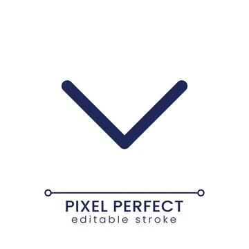 Scroll down pixel perfect linear ui icon Stock Illustration