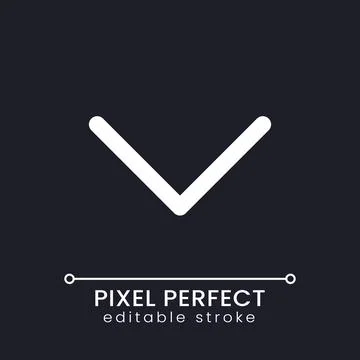 Scroll down pixel perfect white linear ui icon for dark theme Stock Illustration