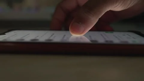 Scroll down smartphone by hand Stock Footage 290951106