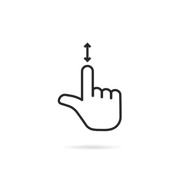 Scroll down like thin line hand Stock Illustration