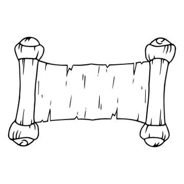 Scroll.  Folded ancient scroll. Old parchment. Hand drawn intage paper roll o イラスト素材