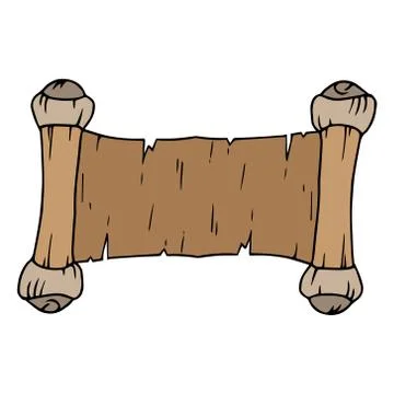 Scroll.  Folded ancient scroll. Old parchment. Hand drawn intage paper roll o イラスト素材