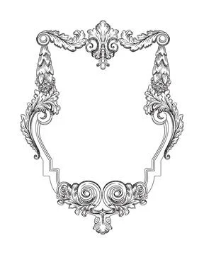 Scroll frame abstract vintage vector illustration Stock Illustration