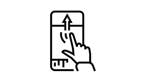 Scroll hijacking ux ui design line icon animation Stock Footage 326129744