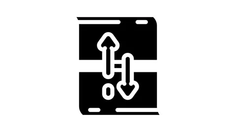 Scroll hijacking ux ui design glyph icon animation Stock Footage 326740908