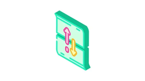 Scroll hijacking ux ui design isometric icon animation Stock Footage 327286527