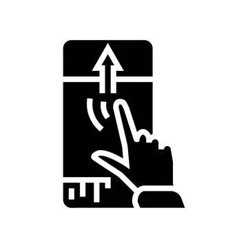 Scroll hijacking ux ui design glyph icon vector illustration Stock Illustration