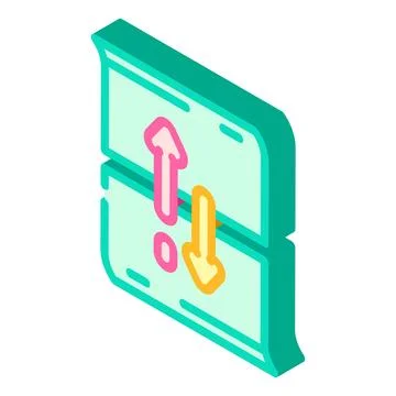 Scroll hijacking ux ui design isometric icon vector illustration Stock Illustration