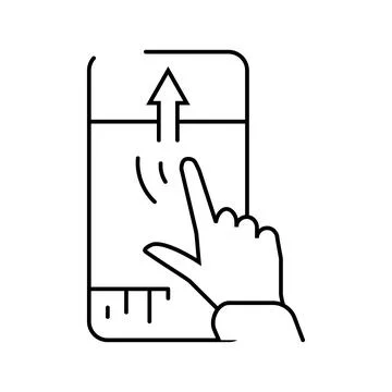 Scroll hijacking ux ui design line icon vector illustration Stock Illustration