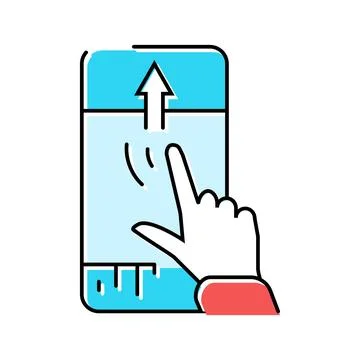 Scroll hijacking ux ui design color icon vector illustration Stock Illustration