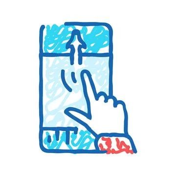 Scroll hijacking ux ui design icon doodle illustration Stock Illustration