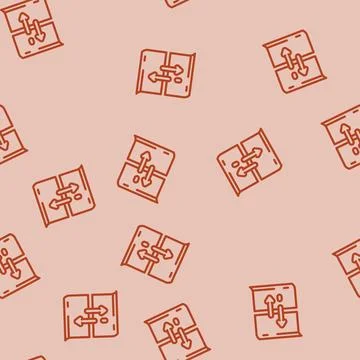 Scroll hijacking ux ui design line vector seamless pattern Stock Illustration