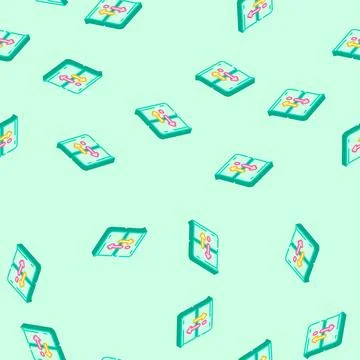 Scroll hijacking ux ui design isometric icon seamless pattern Stock Illustration