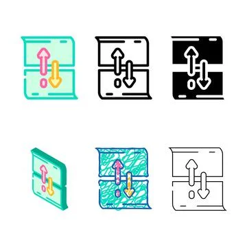 Scroll hijacking ux ui set design color icon vector Stock Illustration