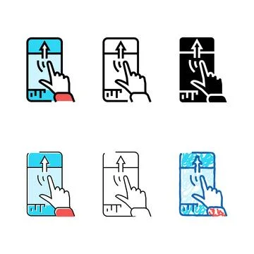Scroll hijacking ux ui styleset design color icon vector 스톡 일러스트