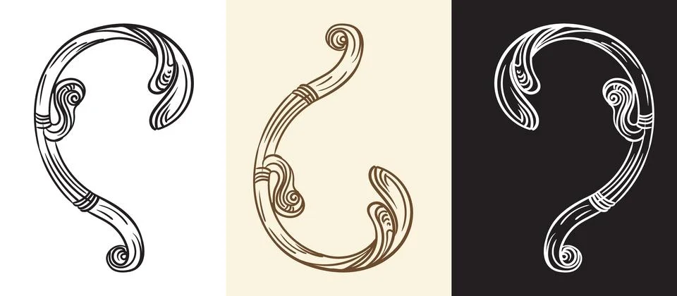 Scroll hook ornament decorative design element vector Stock Illustration