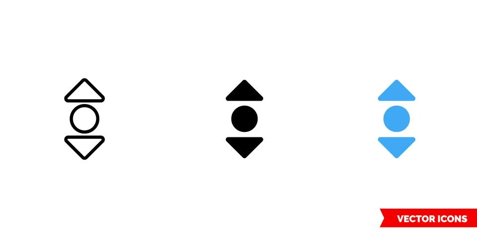 Scroll icon of 3 types color, black and white, outline. Isolated vector sign Stock Illustration