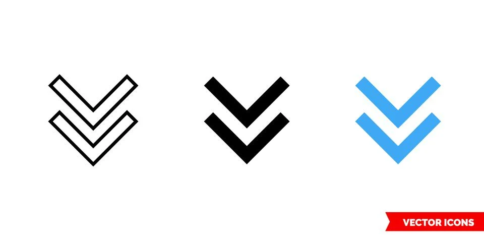 Scroll icon of 3 types color, black and white, outline. Isolated vector sign Stock Illustration