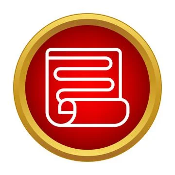 Scroll icon with ancient text displaying knowledge Illustrazione stock