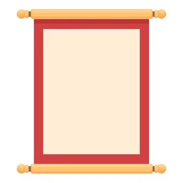 Scroll icon cartoon vector. Red gift Stock Illustration