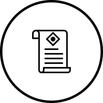 Scroll Icon Design in Black and White Minimalist Style Isolated on White Ba.. Stock Illustration