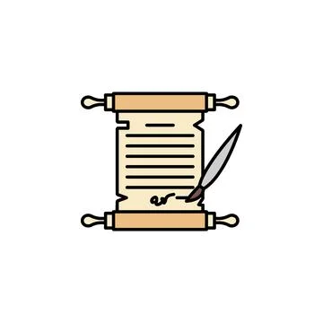 Scroll icon. Element of color ancient greece icon for mobile concept and web Stock Illustration
