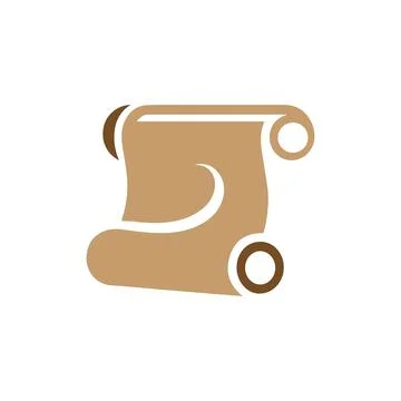 Scroll icon logo design template isolated Illustrazione stock